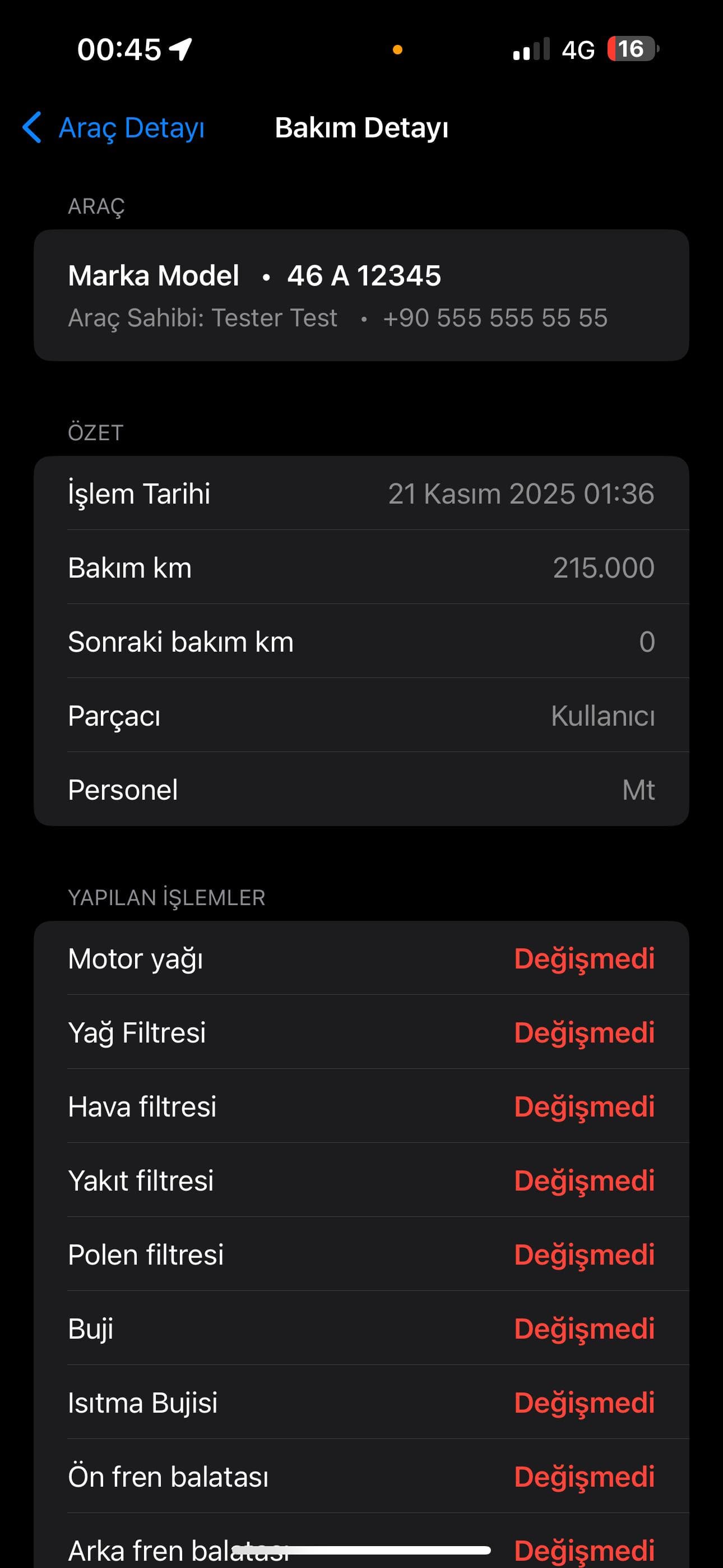 Bakım Ustası Mobil Ekran 3